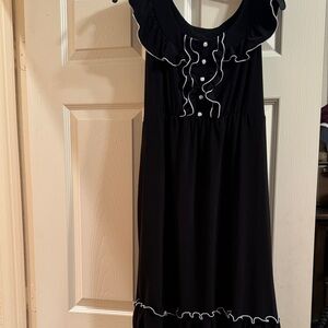 Cato Black Dress with White Trim